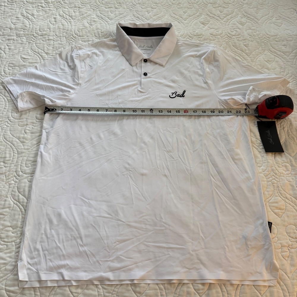 Bad Birdie Mens Cooling Polo Brilliant White Bad Elements BBMP023-432 XL NWT - Picture 7 of 12
